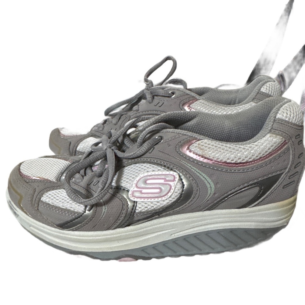 Skechers Shape Ups 11806 Gray Pink Toning Walking Shoes Women's Size US 7.5
NEW